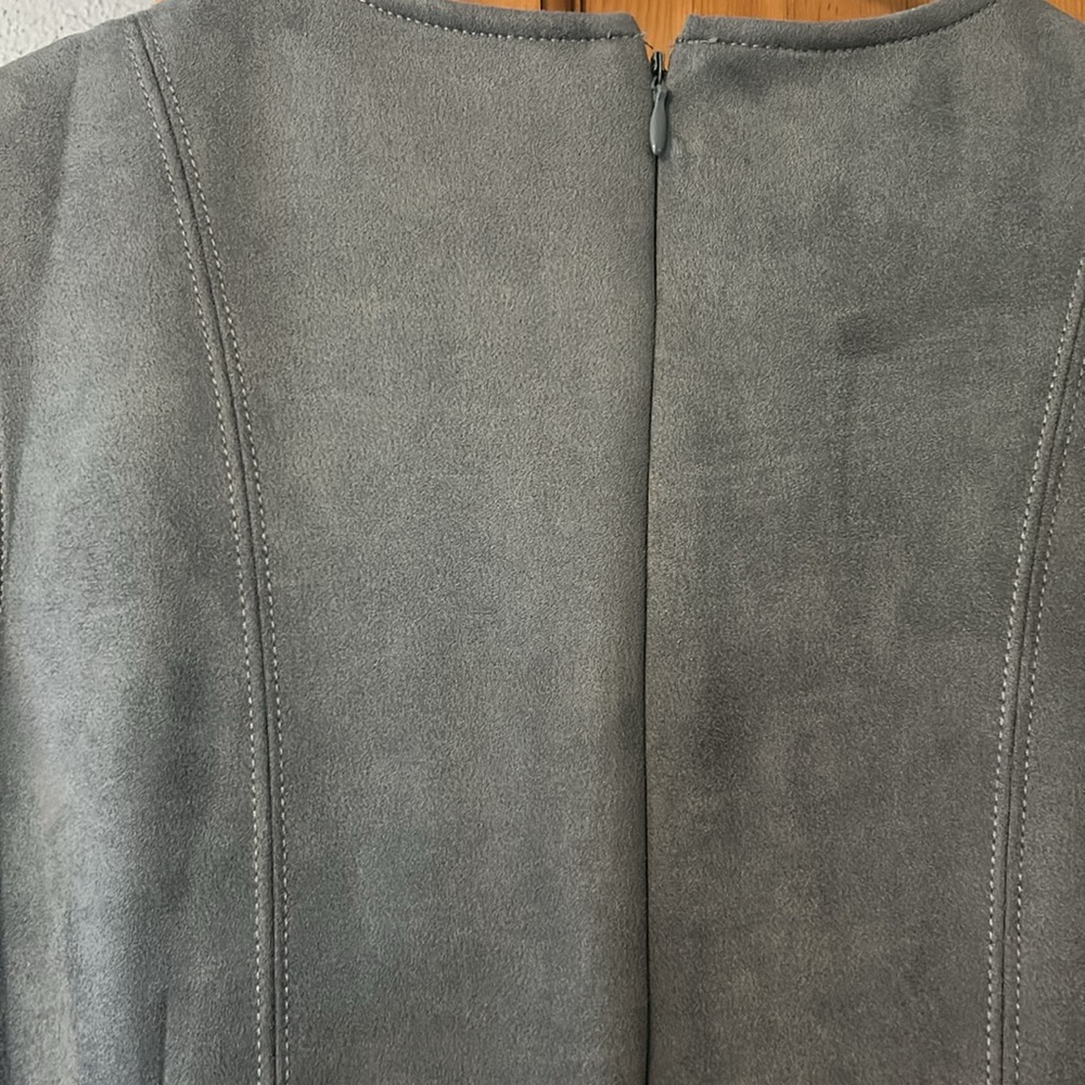Ultrasuede Ann Taylor midi dress - dove grey. Sz 0. - Picture 3 of 4